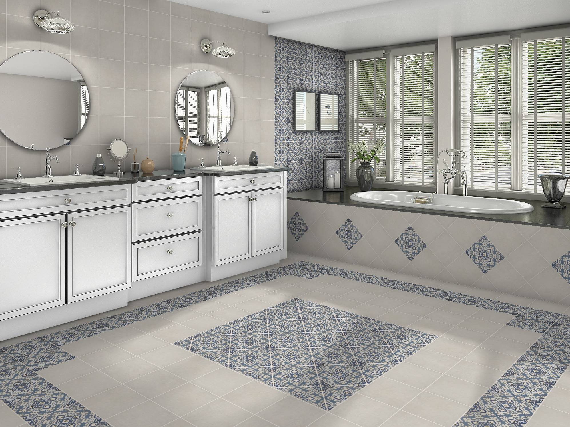 Tapestry Istanbul and Sierra White 9x9 | Gemini Tile and Marble