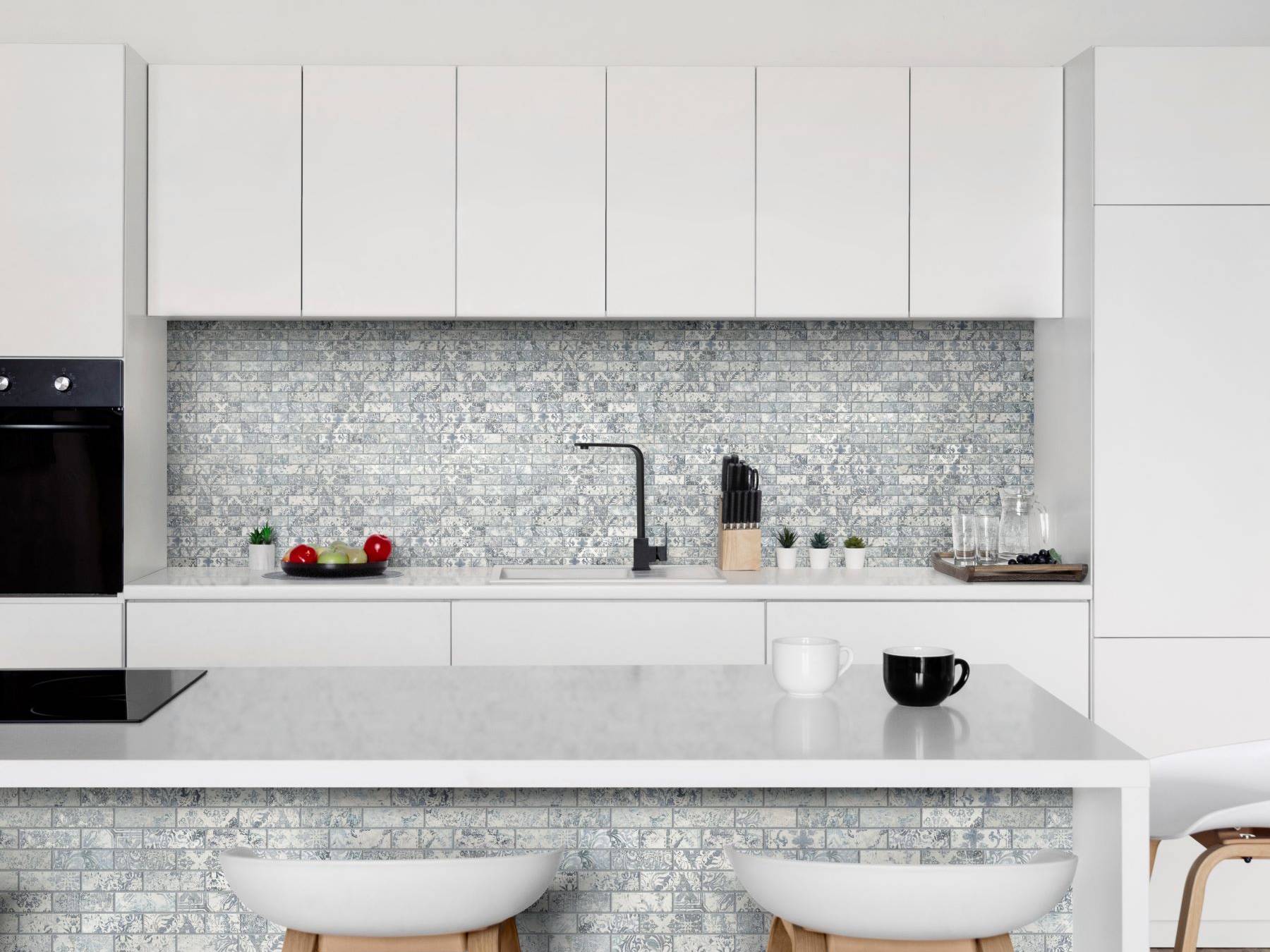 Grey Mix Pattern Deco Brick Matte Glazed Porcelain 1 | Tile and Stone Center