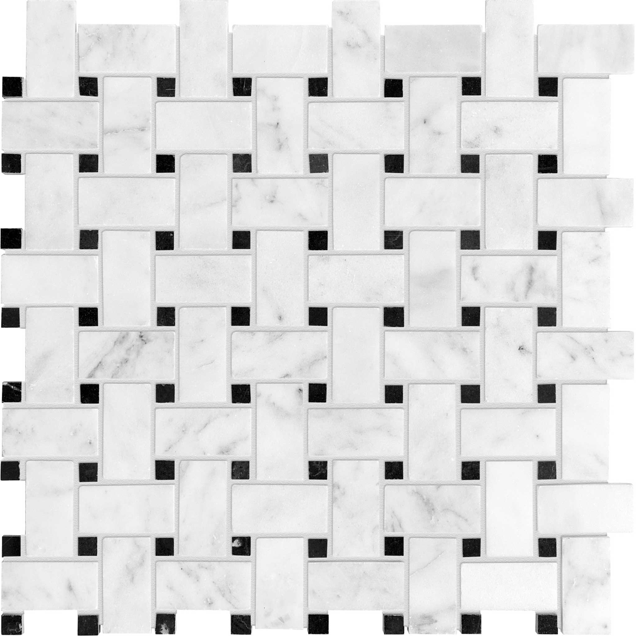 Bianco Venatino Basketweave Honed Mosaic | Tile and Stone Center
