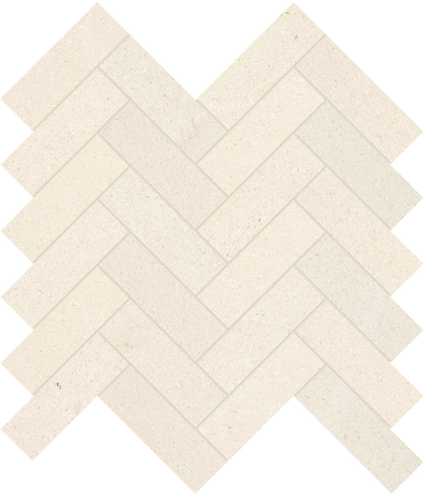 Serene Ivory 1.25x4 Herringbone Mosaic | Tile and Stone Center