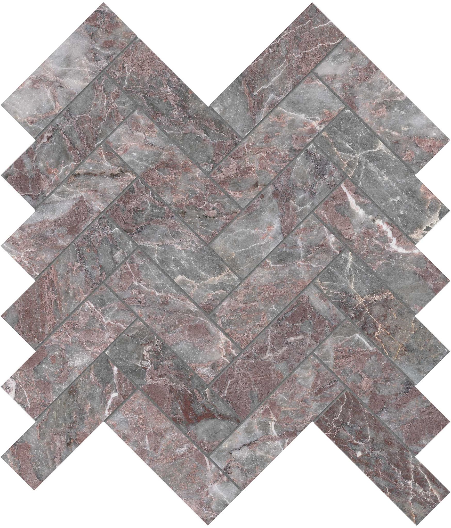 Sereno Burgundy 1.25x4 Herringbone Mosaic | Tile and Stone Center