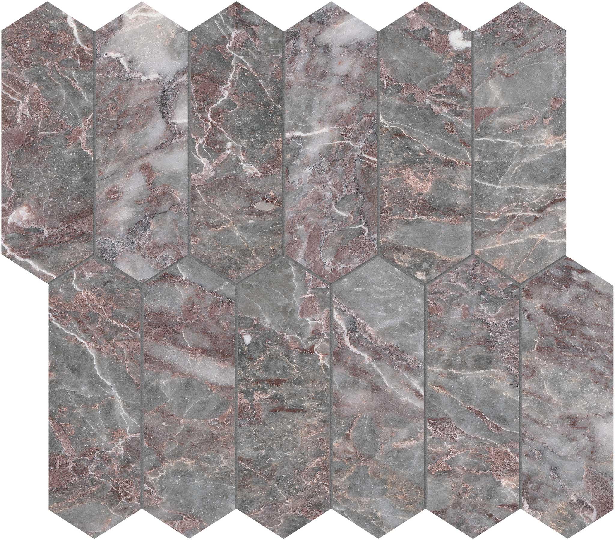 Sereno Burgundy 2x6 Picket Mosaic | Tile and Stone Center