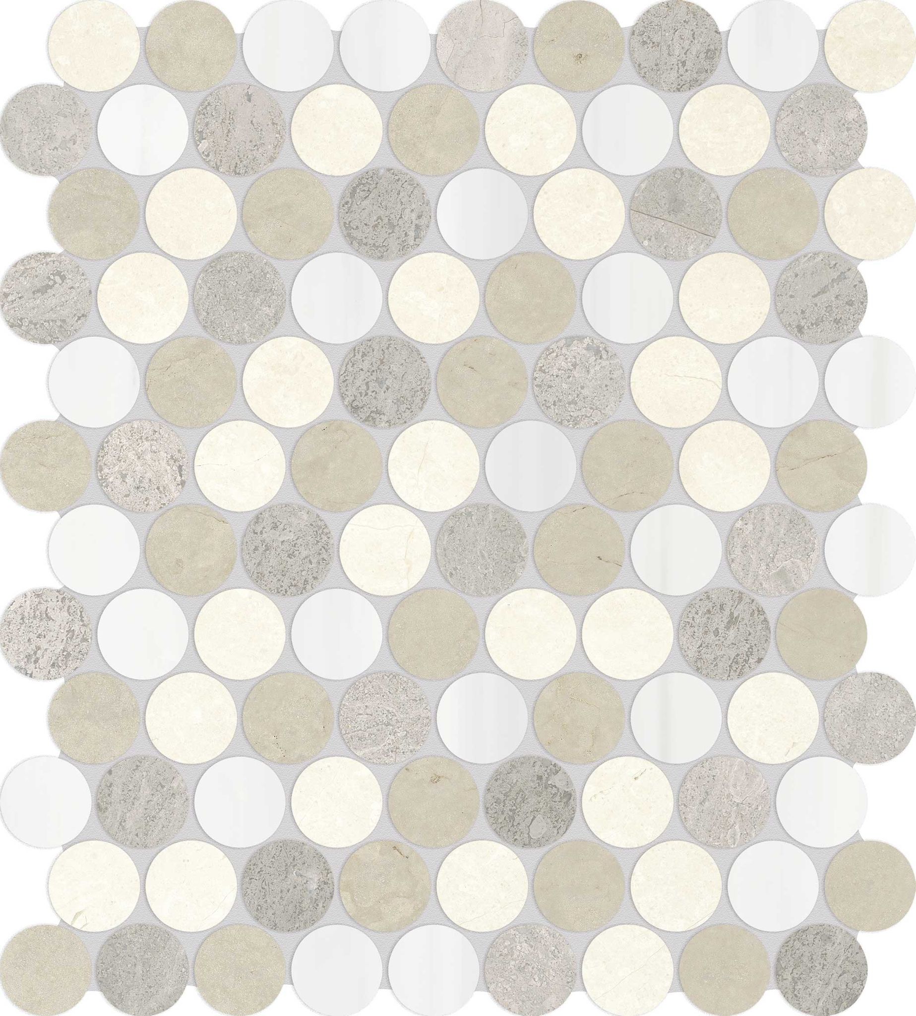 Utopio 1.25 Penny Round Dune Mosaic | Tile and Stone Center