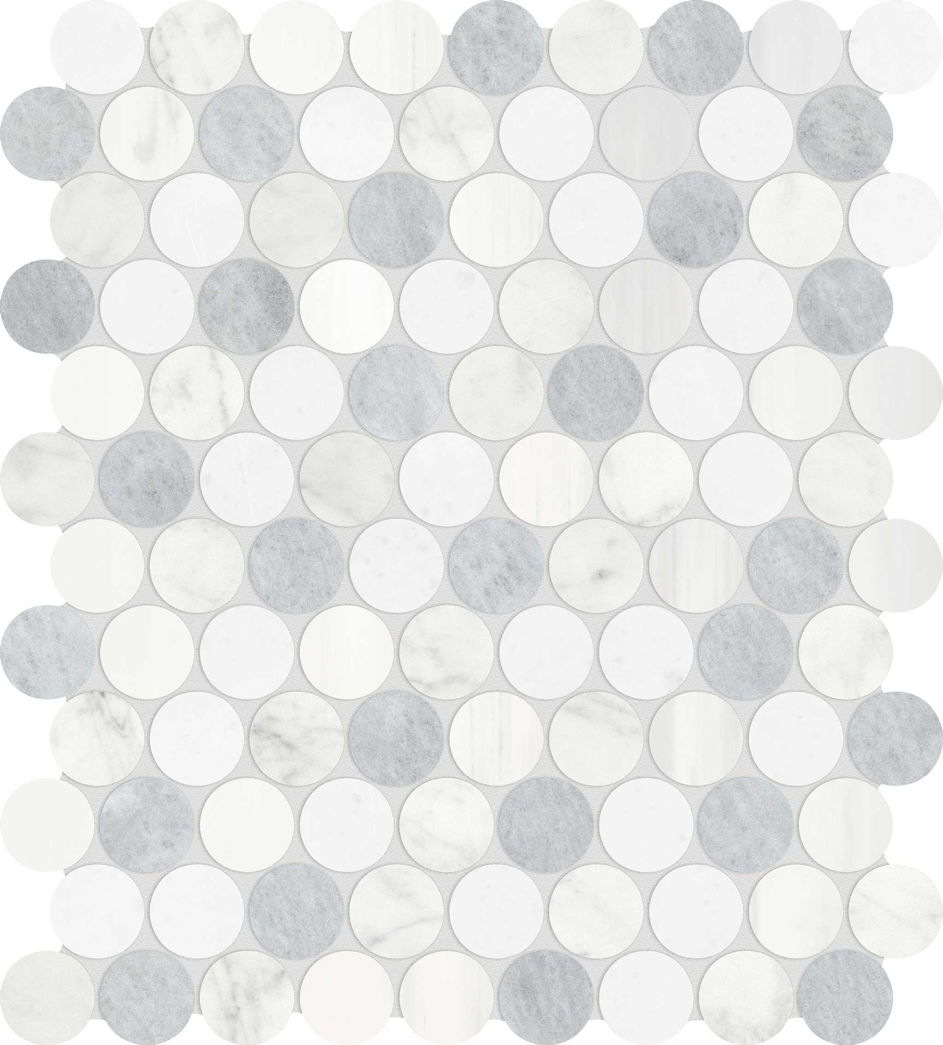 Utopio 1.25 Penny Round Polar Mosaic | Tile and Stone Center