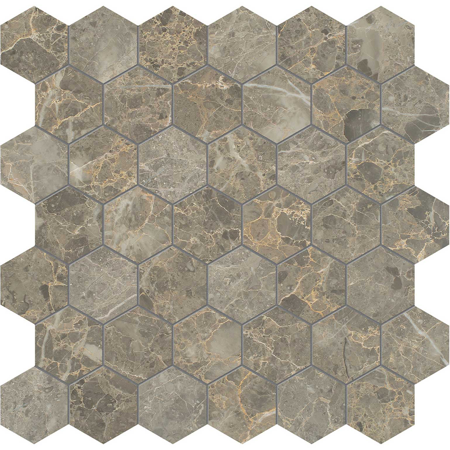 Velutto Ash 2 Hexagon Mosaic | Tile and Stone Center