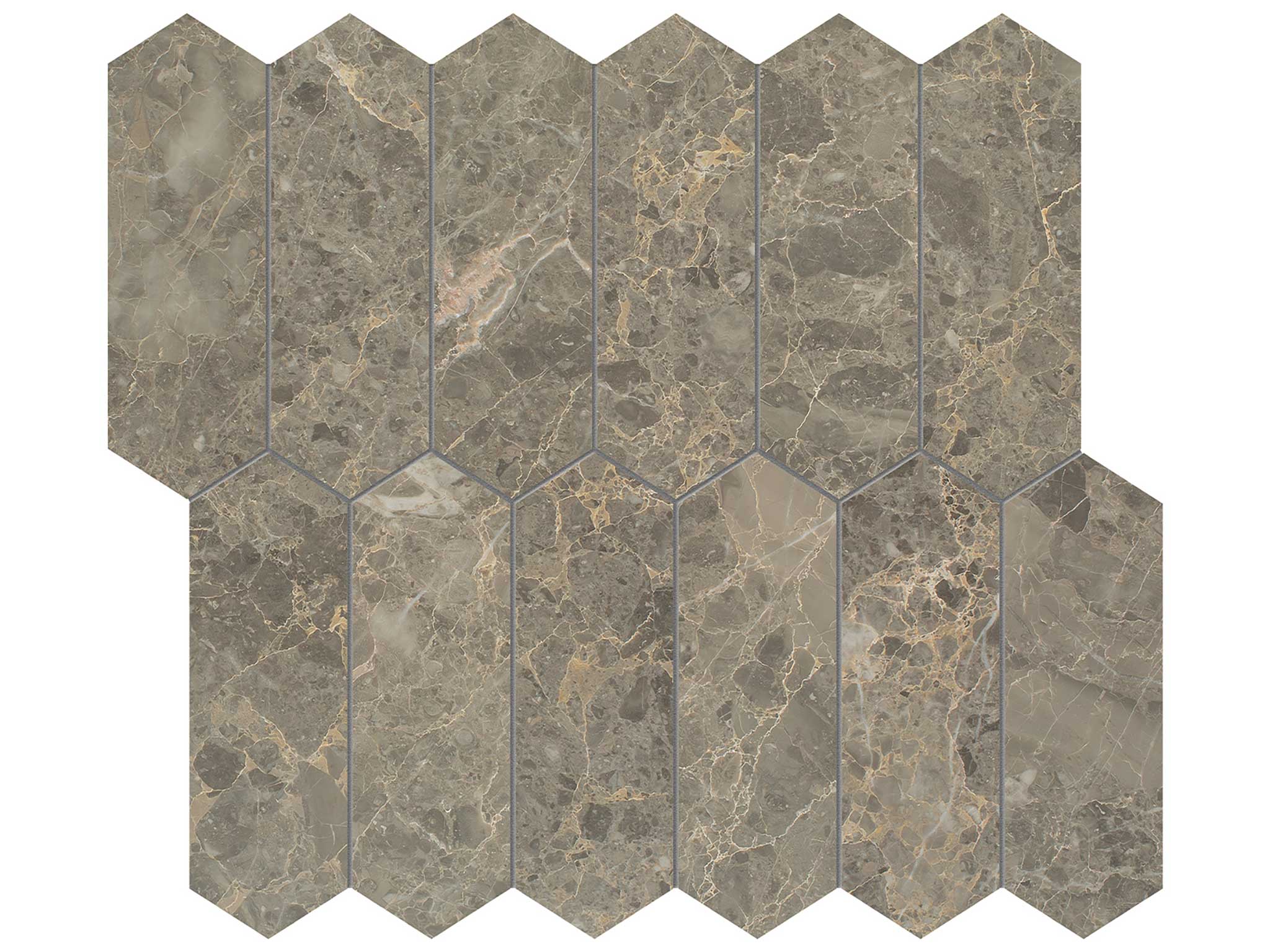 Velutto Ash 2x6 Picket Mosaic | Tile and Stone Center