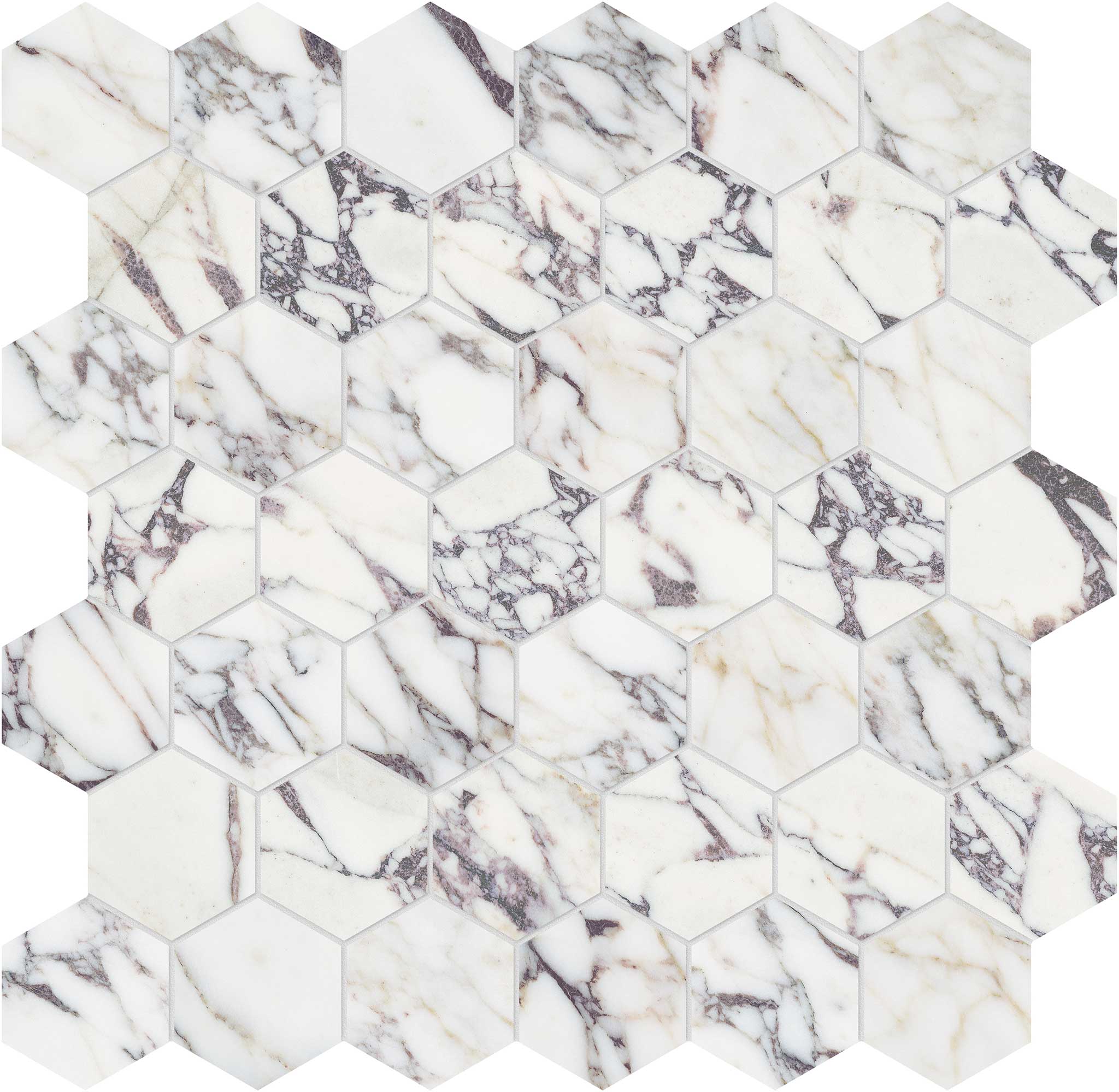 Viola Roccia 2 Hexagon Mosaic | Tile and Stone Center
