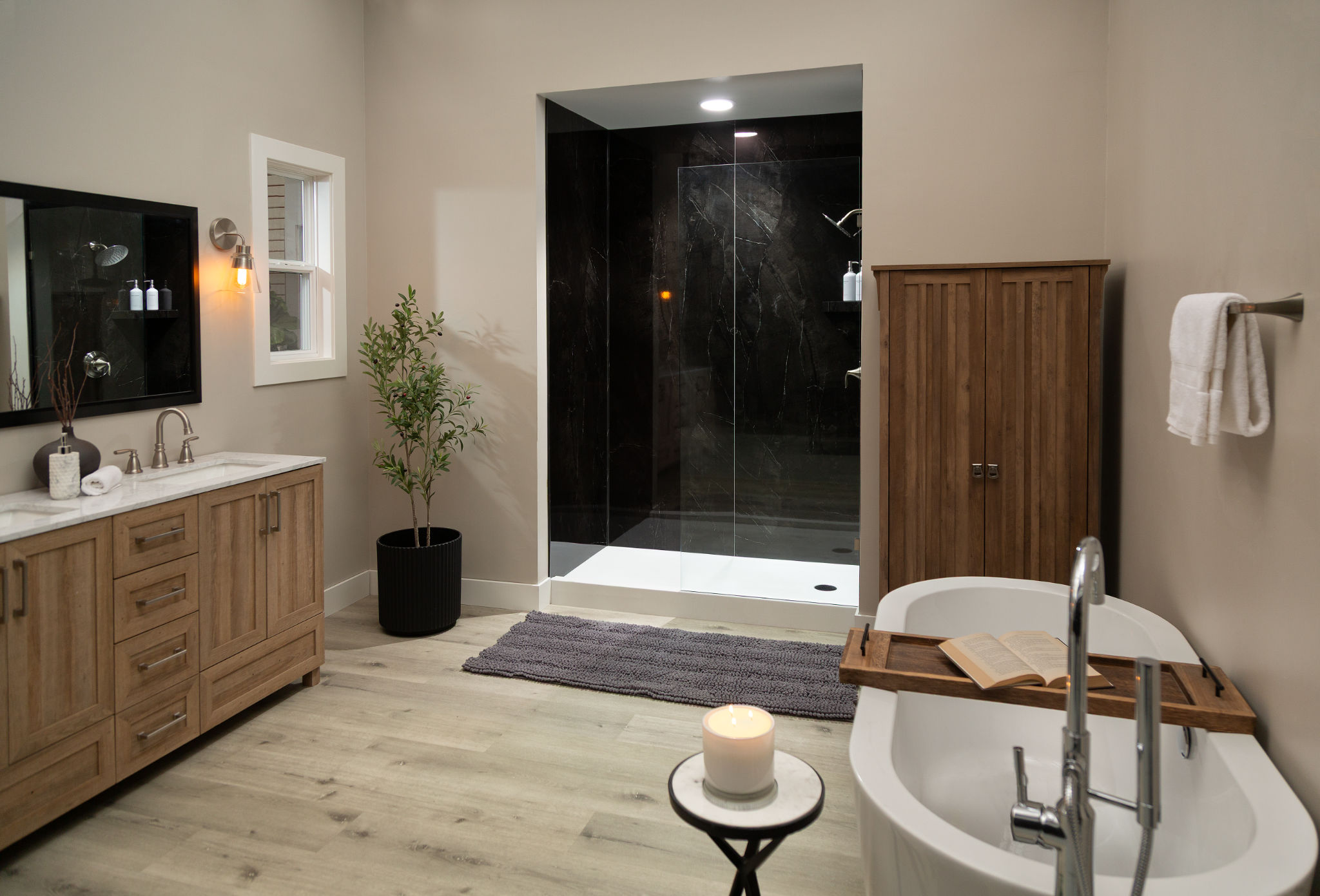 Black Ice Gloss Shower Wall Kit 32x60x94 | Tile and Stone Center