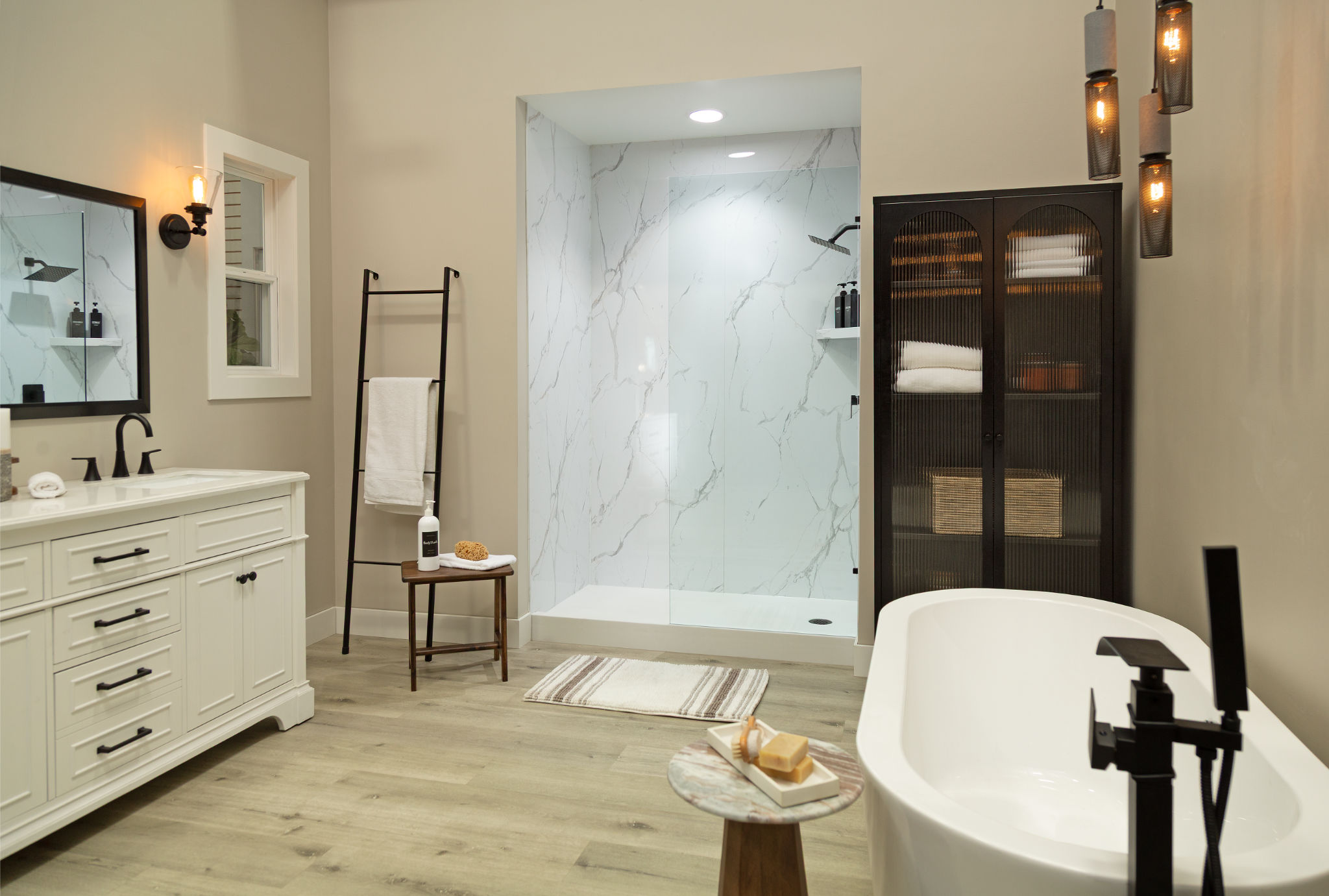 Carrara Marble Gloss Shower Wall Kit 30x60x94 | Tile and Stone Center