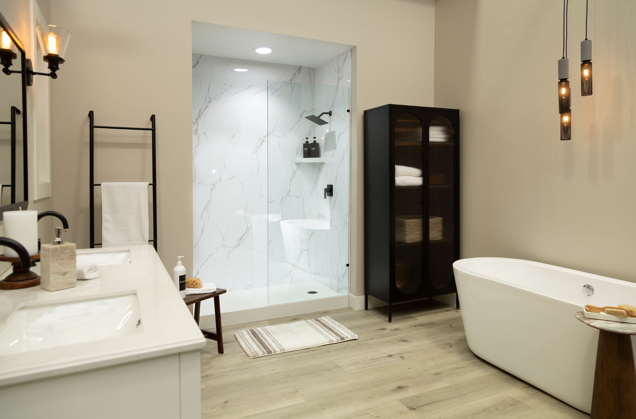 Carrara Marble Gloss Shower Wall Kit 32x60x94 | Tile and Stone Center
