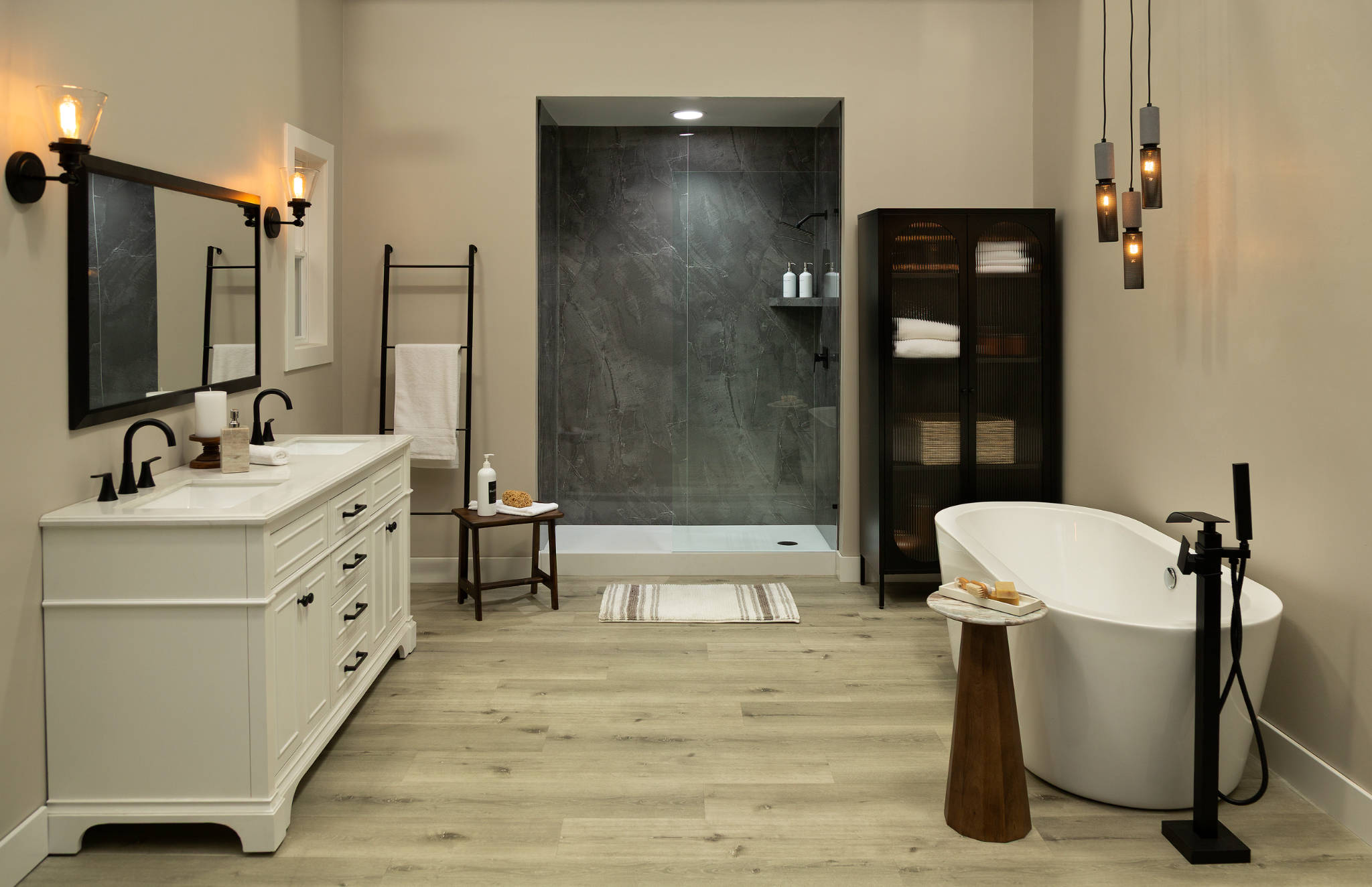 Cracked Slate Gloss Shower Wall Kit 36x60x94 | Tile and Stone Center