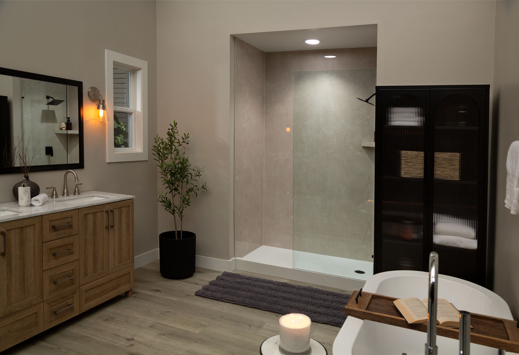 Drift Sand Gloss Shower Wall Kit 30x60x94 | Tile and Stone Center