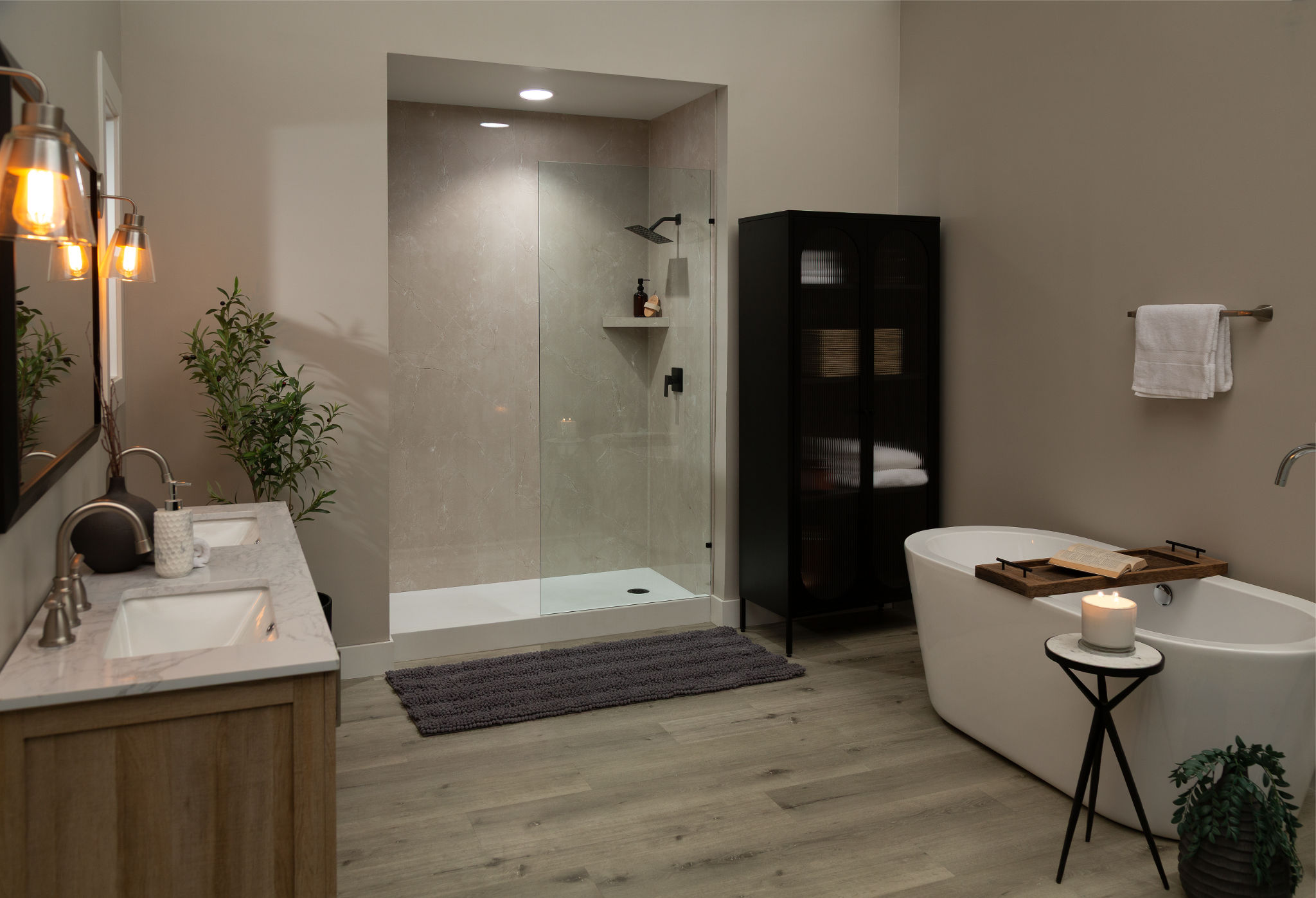 Drift Sand Gloss Shower Wall Kit 32x60x94 | Tile and Stone Center