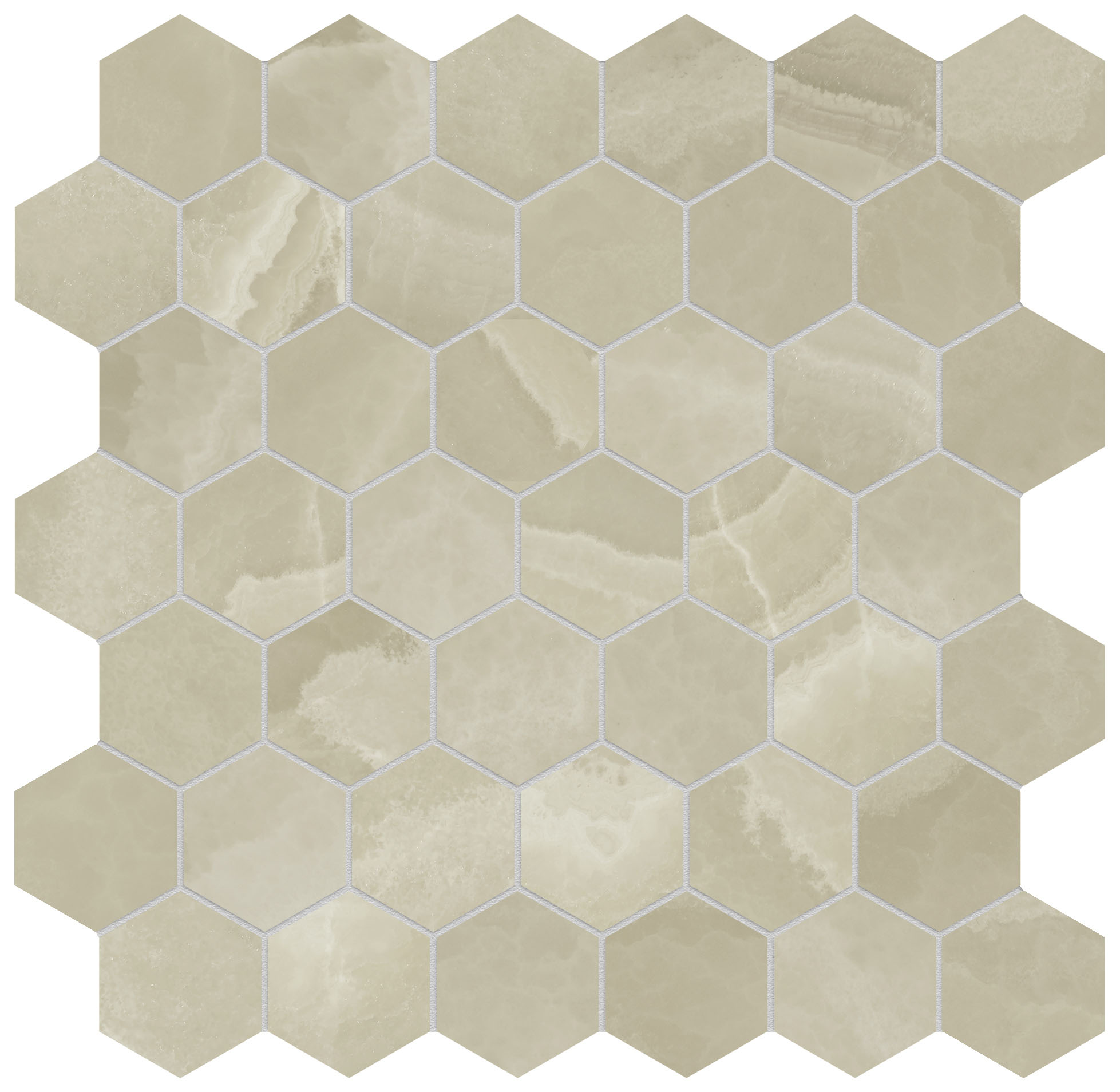 Lustra 2" Hex Onyx Hazel Honed | Tile and Stone Center