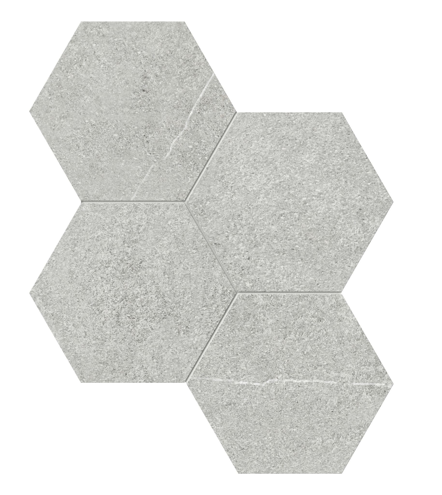 Mjork 6 Hex Ash | Tile and Stone Center