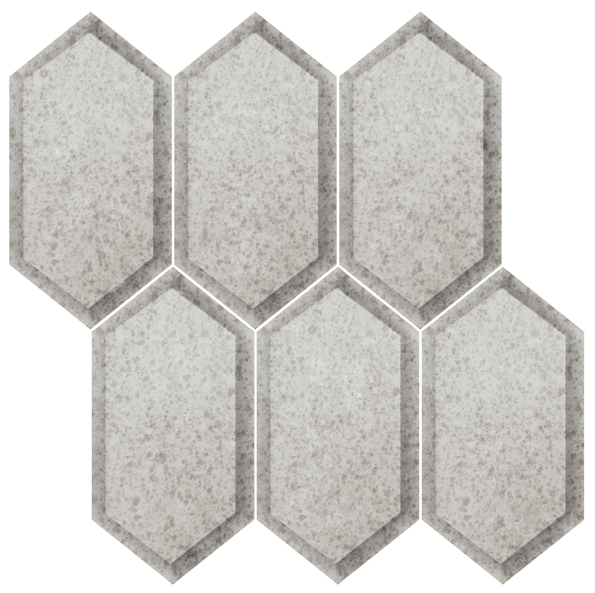 Obsidian Silver Beveled Hexagon Mosaic | Tile and Stone Center