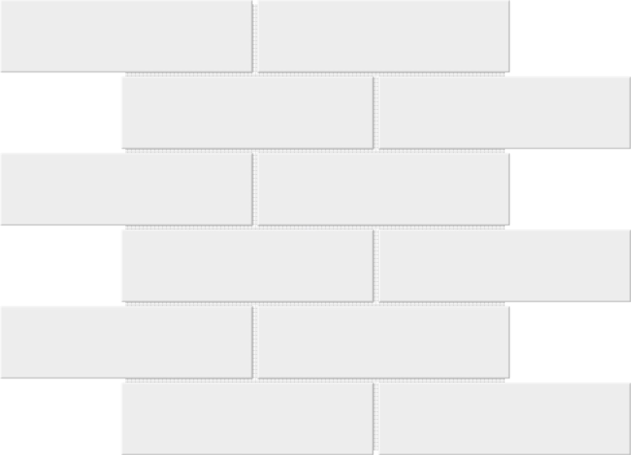 White Brick Pattern Glossy Glazed Ceramic 2"x6" | Tile and Stone Center