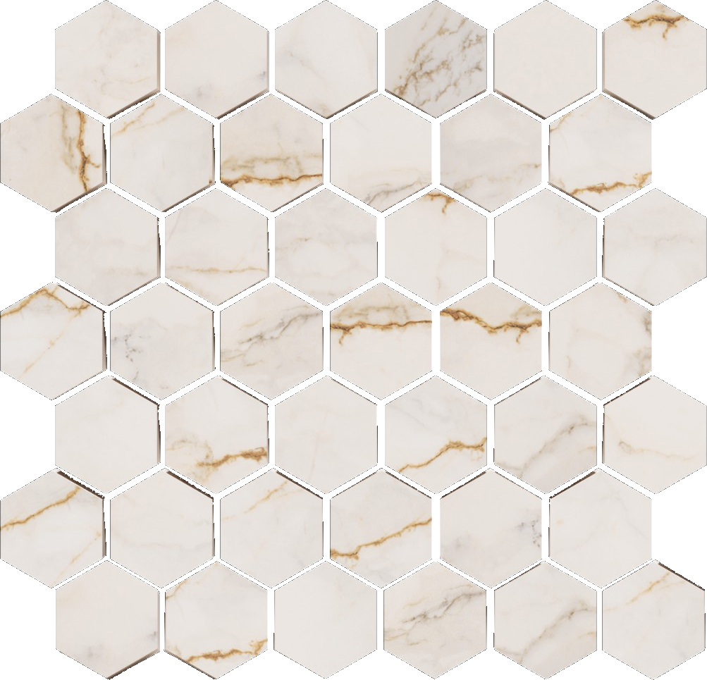 Treasure II Perfect Calacatta 2" Hex Polished | Tile and Stone Center