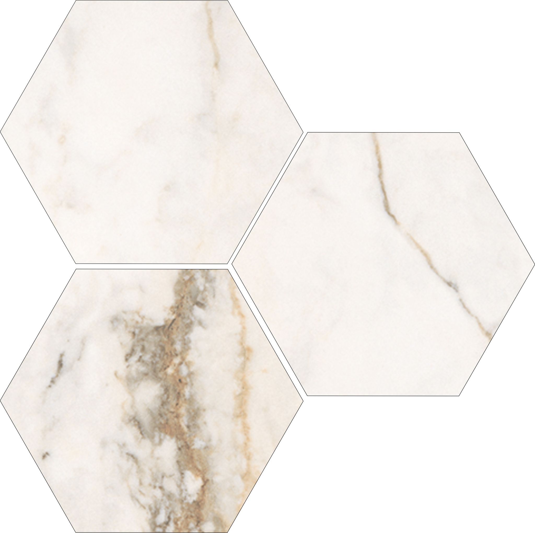 Treasure II Perfect Calacatta 6" Hex Carved | Tile and Stone Center
